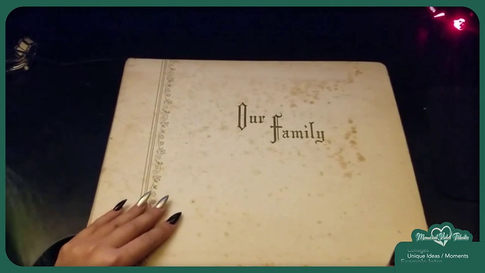 Family photo album prepared for a memorial video