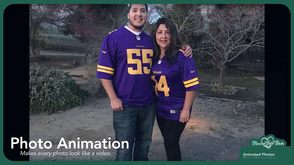 Family photo prepared for animation in a memorial video